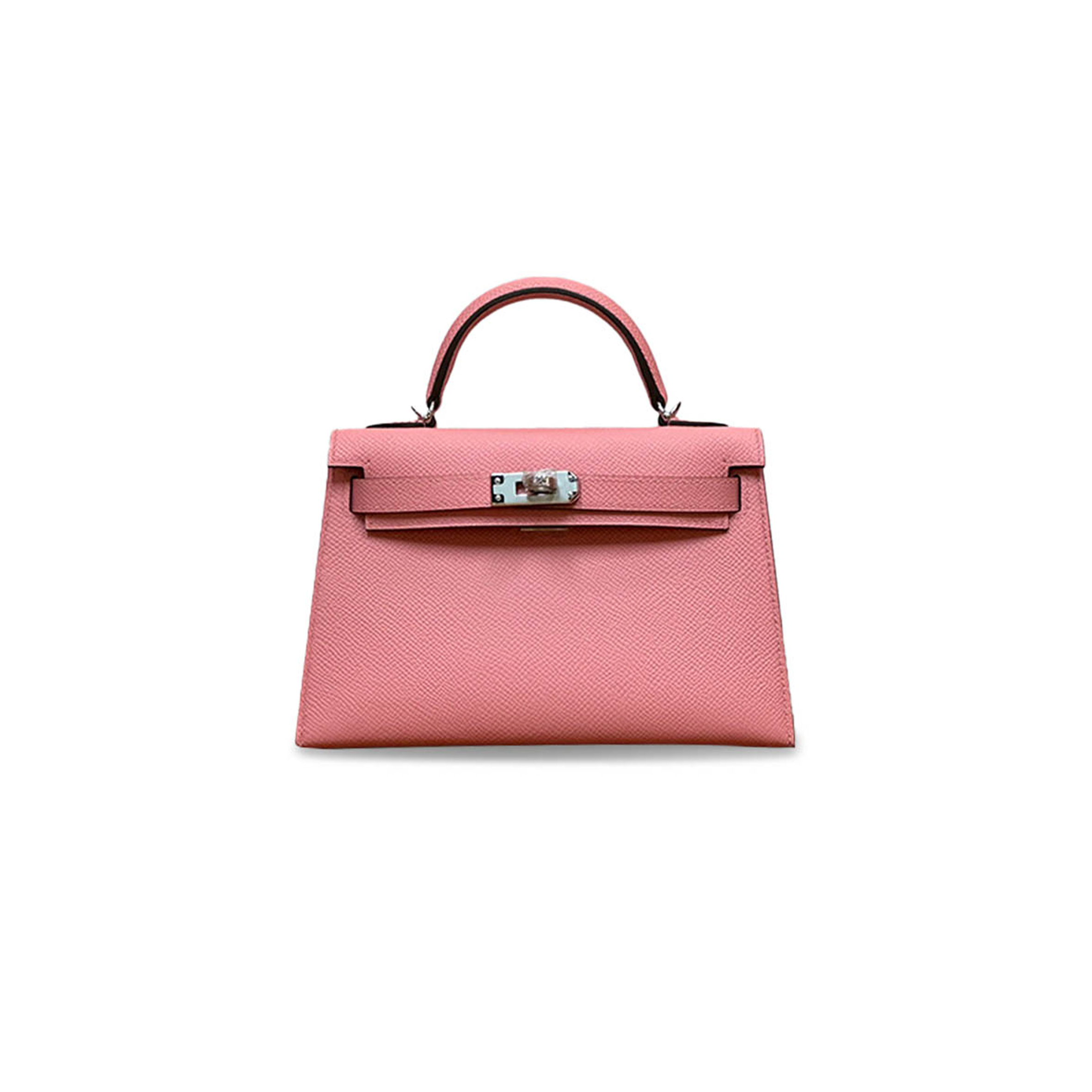 H**mes mini kelly ii epsom milkshake powder silver buckle (19*12*5.5cm)